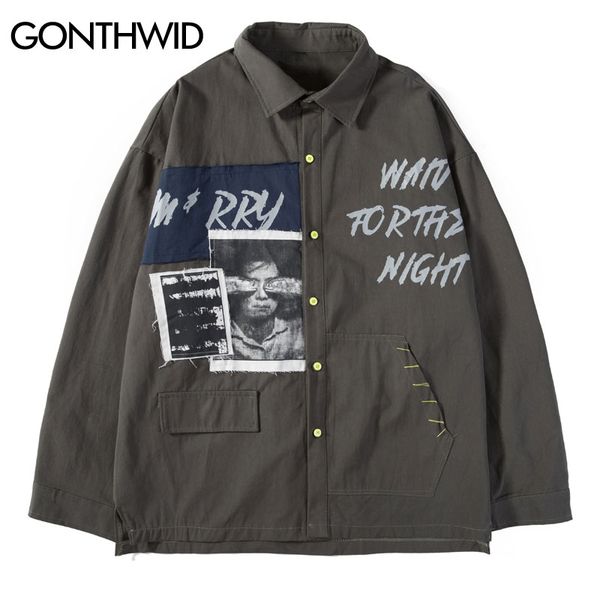 gonthwid vintage patchwork coaches jackets streetwear 2019 autumn men hip hop fashion hipster casual coats button-up jacket, Black;brown
gonthwid vintage patchwork coaches jackets streetwear 2019 autumn men hip hop fashion hipster casual coats button-up jacket, Black;brown