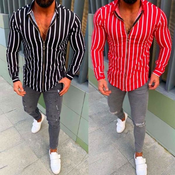 incerun men shirt striped lapel long sleeve casual zipper shirt fashion joker vacation social high street mens blouse plus size, White;black
incerun men shirt striped lapel long sleeve casual zipper shirt fashion joker vacation social high street mens blouse plus size, White;black