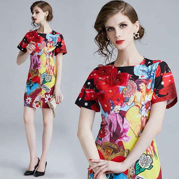 2019 new women's clothing summer fashion short sleeves flowers printing dress o-neck a-line vintage dresses female, Black;gray
2019 new women's clothing summer fashion short sleeves flowers printing dress o-neck a-line vintage dresses female, Black;gray