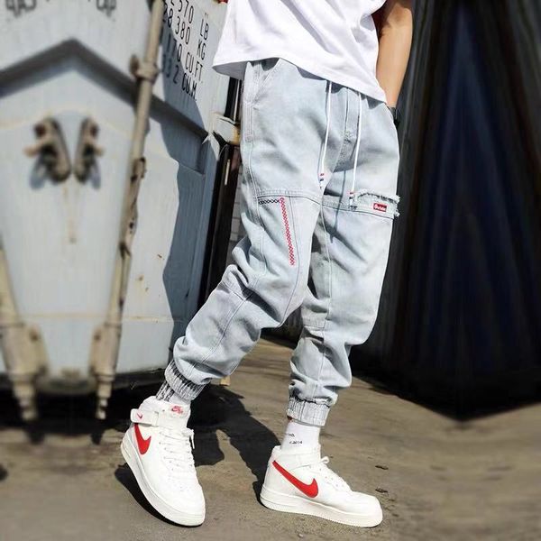 s-5xl men hip hop pants loose ankle banded pants feet harem men korean-style man jeans, Blue
s-5xl men hip hop pants loose ankle banded pants feet harem men korean-style man jeans, Blue