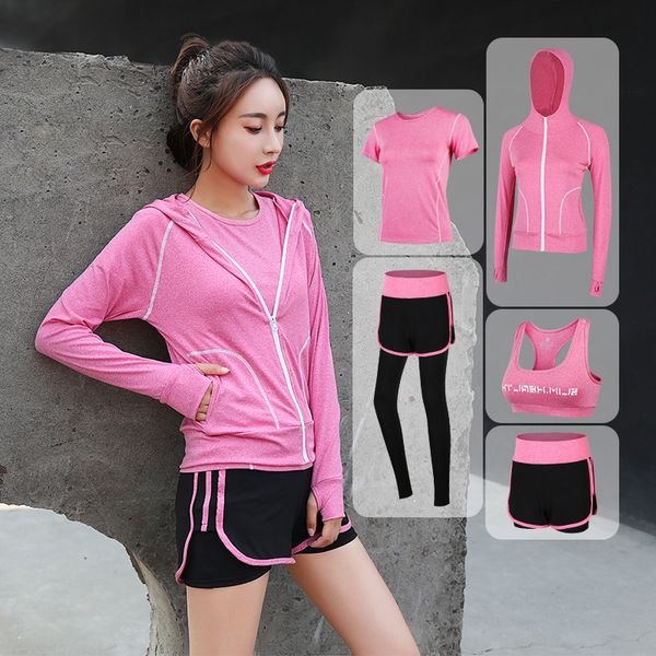 5 piece set yoga clothes female running fitness t-shirt sports bra outfit fitness clothes female training suit sportswear woman, White;red
5 piece set yoga clothes female running fitness t-shirt sports bra outfit fitness clothes female training suit sportswear woman, White;red