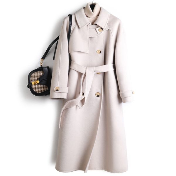 women's wool & blends korean style fashion woman trench coat women coats and jackets abrigos mujer invierno 2021 adjustable waist, Black
women's wool & blends korean style fashion woman trench coat women coats and jackets abrigos mujer invierno 2021 adjustable waist, Black