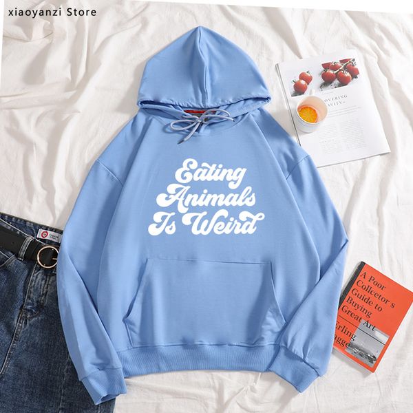 eating animals is weird print women hoodies cotton casual funny sweatshirts for lady girl pullovershipster ins ot-97, Black
eating animals is weird print women hoodies cotton casual funny sweatshirts for lady girl pullovershipster ins ot-97, Black