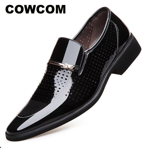 cowcom pointed casual dress hollow breathable leather shoes british-style bright leather shoes summer men's ysfs, Black
cowcom pointed casual dress hollow breathable leather shoes british-style bright leather shoes summer men's ysfs, Black