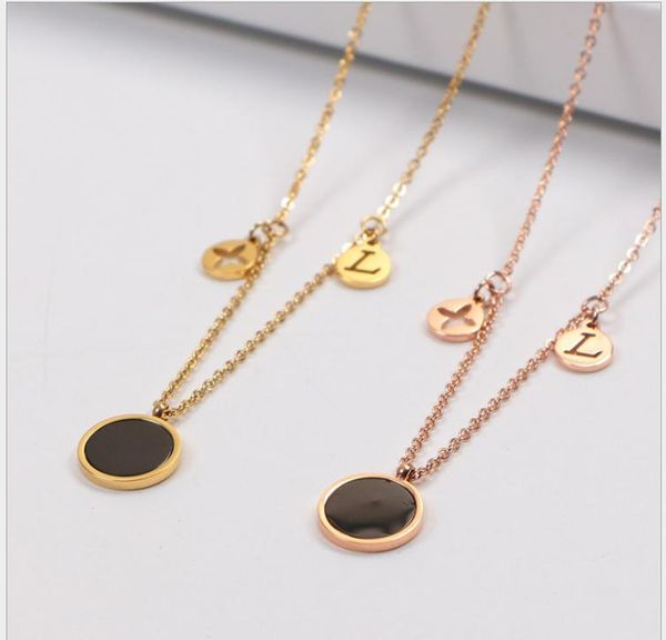 korean letter pendant necklace female round brand black pendant short titanium steel necklace female necklace, Silver
korean letter pendant necklace female round brand black pendant short titanium steel necklace female necklace, Silver