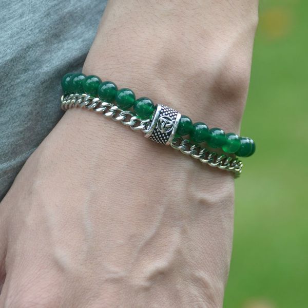 vintage viking rune bead stainless steel link bracelet couple jewelry for gift, Black
vintage viking rune bead stainless steel link bracelet couple jewelry for gift, Black