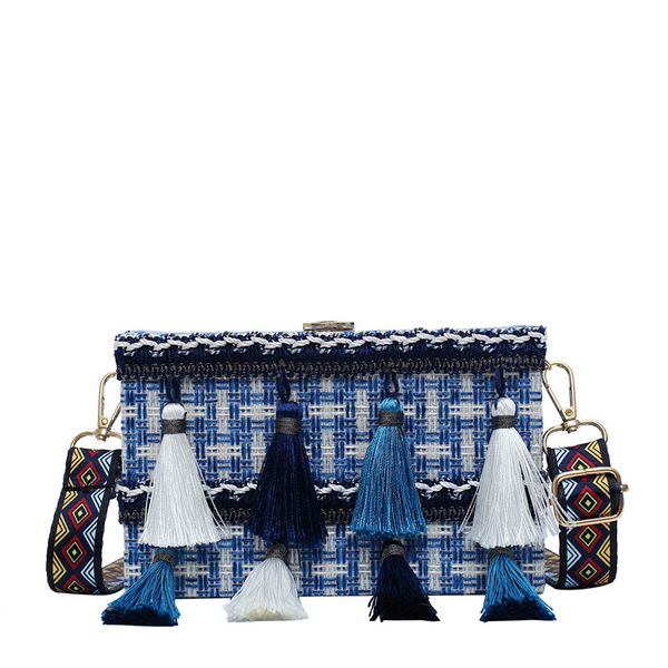 2020 new national style woven tassels box bag personality popular wild shoulder shoulder bag
2020 new national style woven tassels box bag personality popular wild shoulder shoulder bag