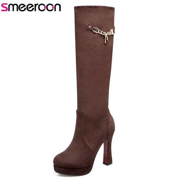 smeeroon platform shoes autumn winter boots super high heels knee high boots for women zip women big size 34-43, Black
smeeroon platform shoes autumn winter boots super high heels knee high boots for women zip women big size 34-43, Black