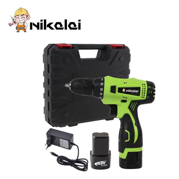 16.8v electric drill lithium battery*2 cordless drill household electric screwdriver gun with plastic box suitcase power tools
16.8v electric drill lithium battery*2 cordless drill household electric screwdriver gun with plastic box suitcase power tools