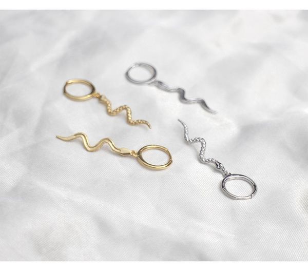 925 sterling silver earring fashion personality snake animal ear ring ear bone drop earring trend wild female silver ear jewelry, Golden
925 sterling silver earring fashion personality snake animal ear ring ear bone drop earring trend wild female silver ear jewelry, Golden