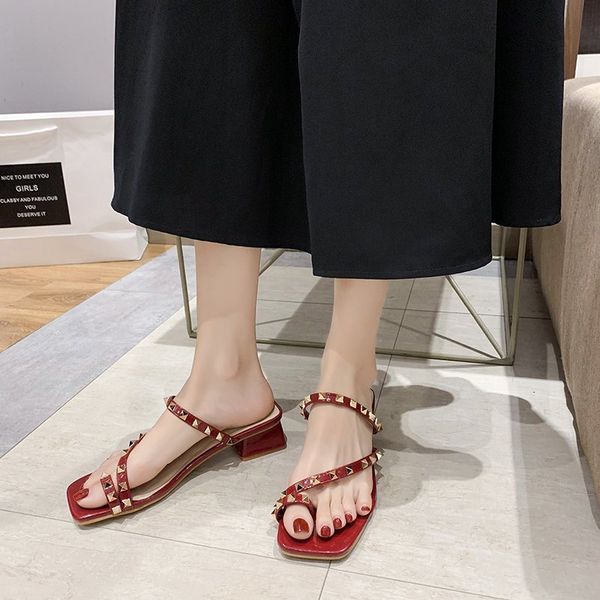 rivet narrow band slippers women clip toe slippers sandals summer shoes women chunky heel sandals outdoor party slides, Black
rivet narrow band slippers women clip toe slippers sandals summer shoes women chunky heel sandals outdoor party slides, Black