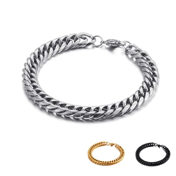 link, chain 9/11mm width titanium stainless steel link bracelet for men women hiphop rock style, Black
link, chain 9/11mm width titanium stainless steel link bracelet for men women hiphop rock style, Black
