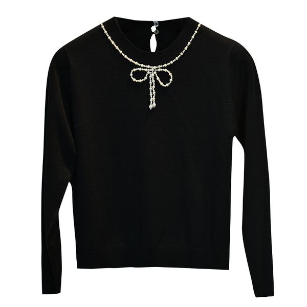 women's knit 2020 early spring new heavy industry beaded sweater simple pullover base thin black sweater size s-xl women's sweater, White;black
women's knit 2020 early spring new heavy industry beaded sweater simple pullover base thin black sweater size s-xl women's sweater, White;black