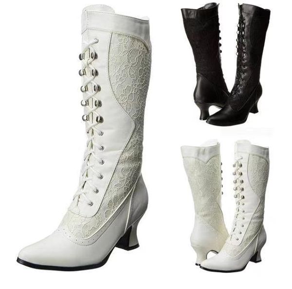 2019 winter new elegant women lace stitching black white half boots fashion thick heel lace -up boots
2019 winter new elegant women lace stitching black white half boots fashion thick heel lace -up boots
