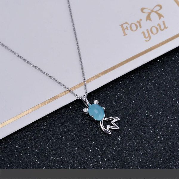 new style s925 sterling silver necklace crystal small goldfish pendant female clavicle necklace fashion original simple jewelry
new style s925 sterling silver necklace crystal small goldfish pendant female clavicle necklace fashion original simple jewelry