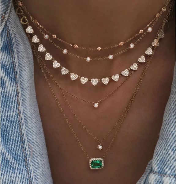 heart necklace micro pave cz multi piece heart charm link chain girlfriend valentine's day gift fashion jewelry, Silver
heart necklace micro pave cz multi piece heart charm link chain girlfriend valentine's day gift fashion jewelry, Silver