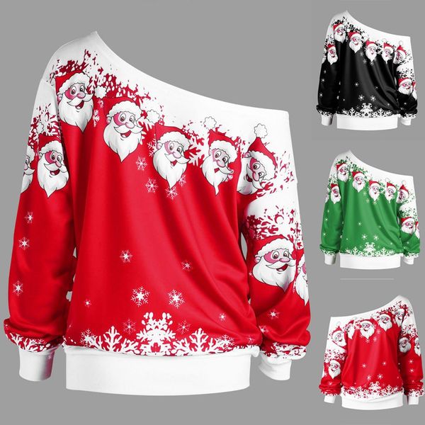 plus size women sweatshirt merry christmas santa claus print skew collar pullover sweatshirt blouse winter female clothes, Black
plus size women sweatshirt merry christmas santa claus print skew collar pullover sweatshirt blouse winter female clothes, Black