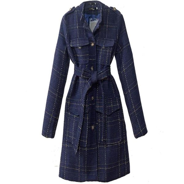fashion small fragrance tweed woolen coat women bright silk plaid multi-pocket single-breasted stand collar slim overcoat, Black
fashion small fragrance tweed woolen coat women bright silk plaid multi-pocket single-breasted stand collar slim overcoat, Black