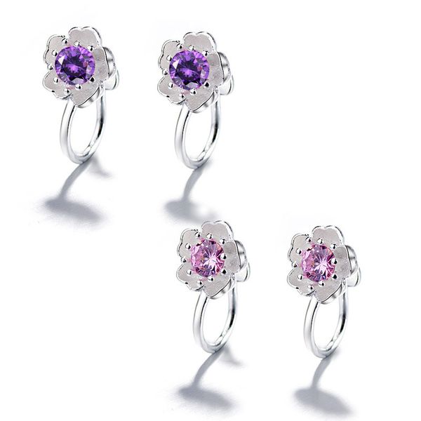 todorova cute pink purple cherry blossom flower earring jewelry fashion cz stone non pierced ear cuff earrings for girls brincos, Silver
todorova cute pink purple cherry blossom flower earring jewelry fashion cz stone non pierced ear cuff earrings for girls brincos, Silver