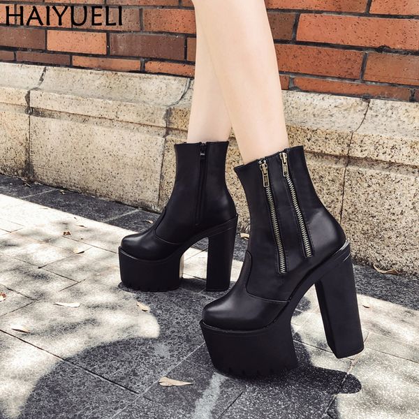 women ankle boots punk motorcycle boots women platform casual zipper round toe shoes ladies autumn black high heels
women ankle boots punk motorcycle boots women platform casual zipper round toe shoes ladies autumn black high heels