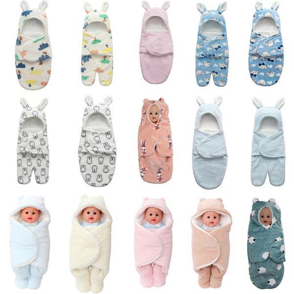 

newborn baby infant swaddle wrap warm blanket soft cotton sleeping bag size m