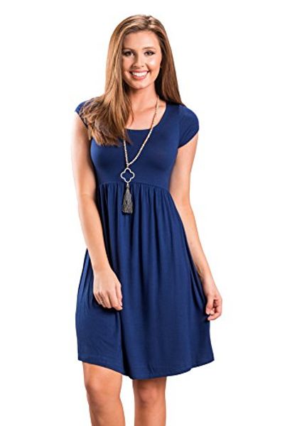 women's summer plain short sleeve pleated knee length slim casual dress, Black;gray
women's summer plain short sleeve pleated knee length slim casual dress, Black;gray