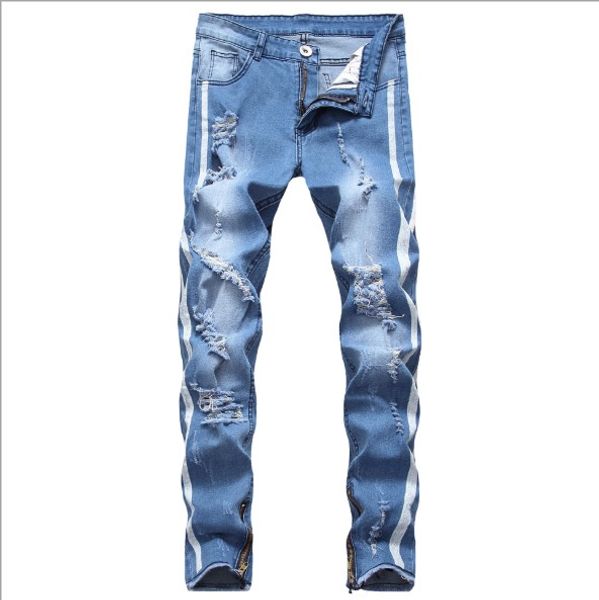 men's jeans mens fashion ripped men hollow out printed beggar cropped pants man cowboys demin male asian size, Blue
men's jeans mens fashion ripped men hollow out printed beggar cropped pants man cowboys demin male asian size, Blue