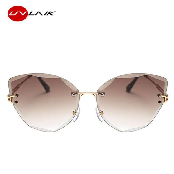 uvlaik luxury italy brand cat eye sunglasses women vintage rimless gradient lady sun glasses uv400 frameless goggles, White;black
uvlaik luxury italy brand cat eye sunglasses women vintage rimless gradient lady sun glasses uv400 frameless goggles, White;black