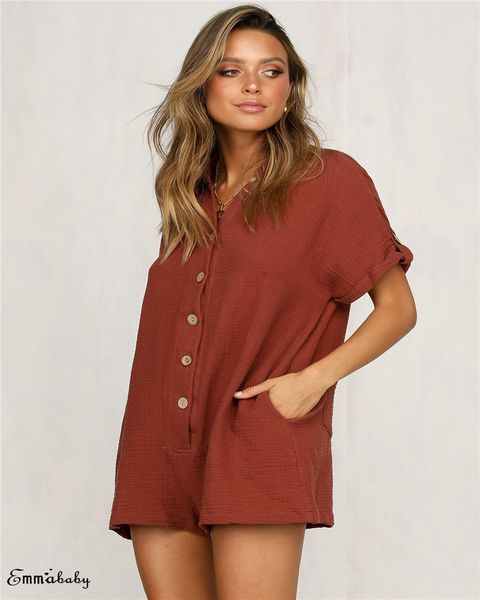 2019 new khaki rompers womens jumpsuit long elegant buttom pockets loose short sleeve high waist fashion summer, Black;white
2019 new khaki rompers womens jumpsuit long elegant buttom pockets loose short sleeve high waist fashion summer, Black;white