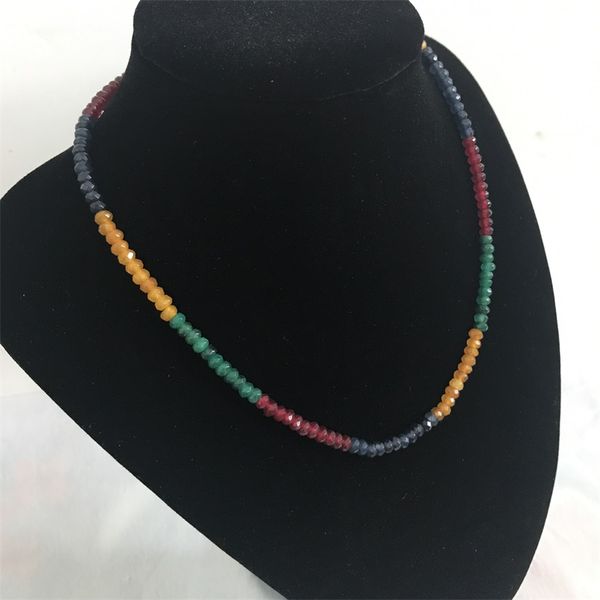 natural emeralds rubys sapphires about 3x4mm beads women necklace about 45cm varnish preciosas natural stone necklaces, Golden;silver
natural emeralds rubys sapphires about 3x4mm beads women necklace about 45cm varnish preciosas natural stone necklaces, Golden;silver