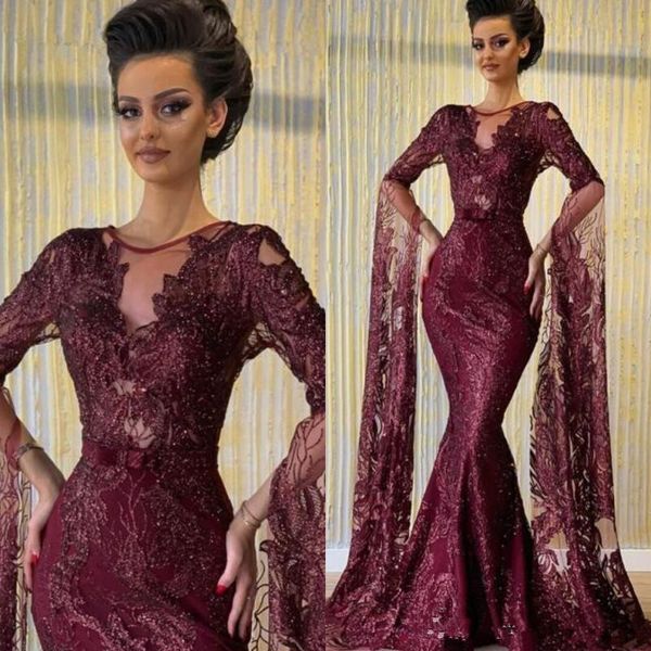 2020 Fashion Wine red Sheer Sexy O-Neck Mermaid Evening Dresses Long Sleeves Puffy sleeves Lace Appliques Prom party dresses Custom Made, Black;red
2020 Fashion Wine red Sheer Sexy O-Neck Mermaid Evening Dresses Long Sleeves Puffy sleeves Lace Appliques Prom party dresses Custom Made, Black;red