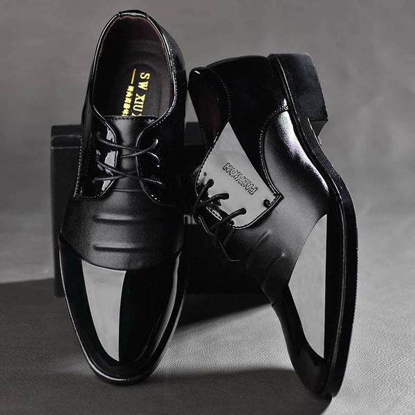 new 2019 business dress men formal shoes wedding pointed toe fashion pu leather shoes flats oxford for men jan4, Black
new 2019 business dress men formal shoes wedding pointed toe fashion pu leather shoes flats oxford for men jan4, Black