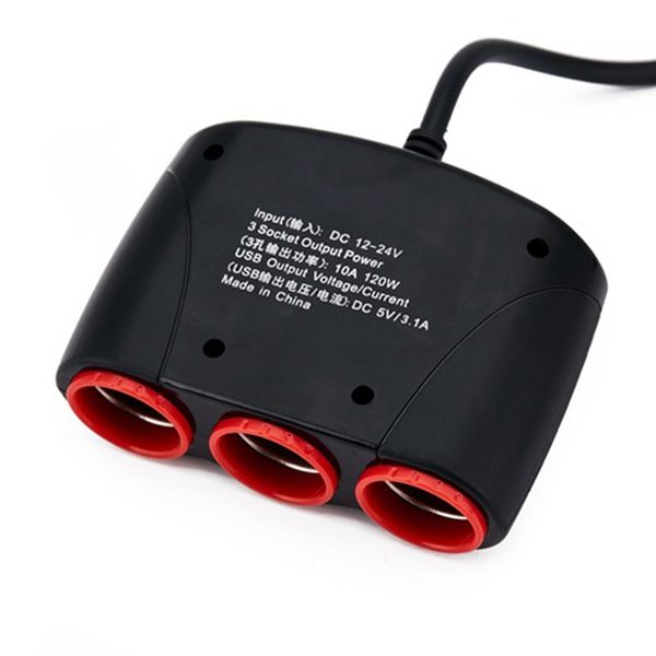 3 way auto sockets car cigarette lighter adapter lighter splitter 5v 3.1a output power 3 usb car charger 12v/24v
3 way auto sockets car cigarette lighter adapter lighter splitter 5v 3.1a output power 3 usb car charger 12v/24v