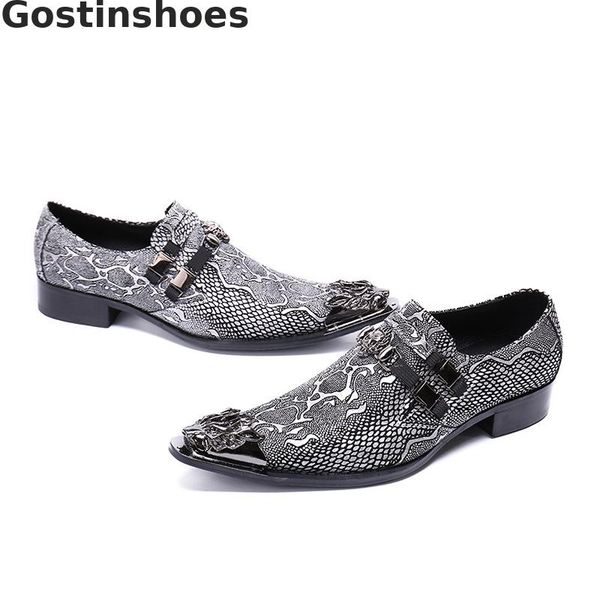 men shoes men leather casual shoes genuine leather grey snakeskin pattern printed iron capped toe leisure loafers, Black
men shoes men leather casual shoes genuine leather grey snakeskin pattern printed iron capped toe leisure loafers, Black