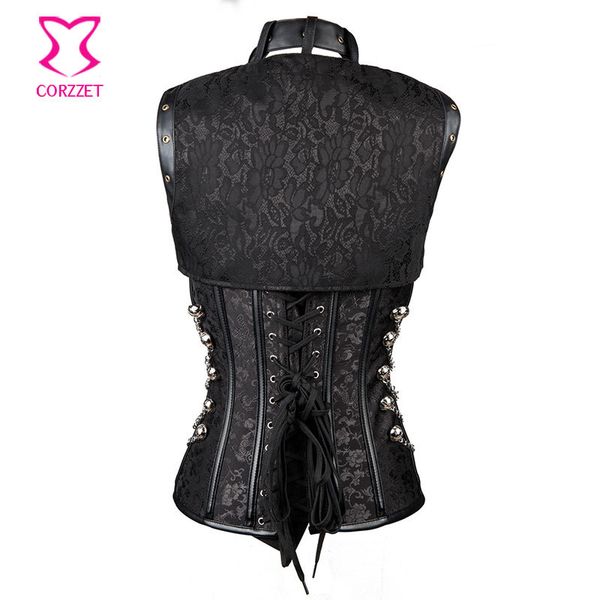 corzzet black brocade steampunk overbust and jacket waist trainer steel boned plus size gothic corpetes e espartihlos, Black;white
corzzet black brocade steampunk overbust and jacket waist trainer steel boned plus size gothic corpetes e espartihlos, Black;white