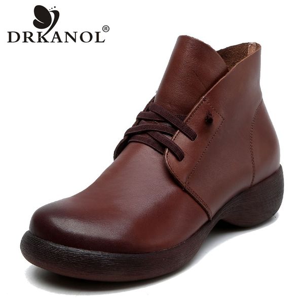 drkanol brand handmade genuine cow leather women ankle boots british style vintage cowhide soft bottom casual women flat boots, Black
drkanol brand handmade genuine cow leather women ankle boots british style vintage cowhide soft bottom casual women flat boots, Black