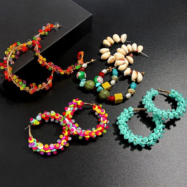 caraquet fashion round beaded hoop earrings women boho handmade acrylic beads statement big earrings jewelry wholesale gift, Golden;silver
caraquet fashion round beaded hoop earrings women boho handmade acrylic beads statement big earrings jewelry wholesale gift, Golden;silver