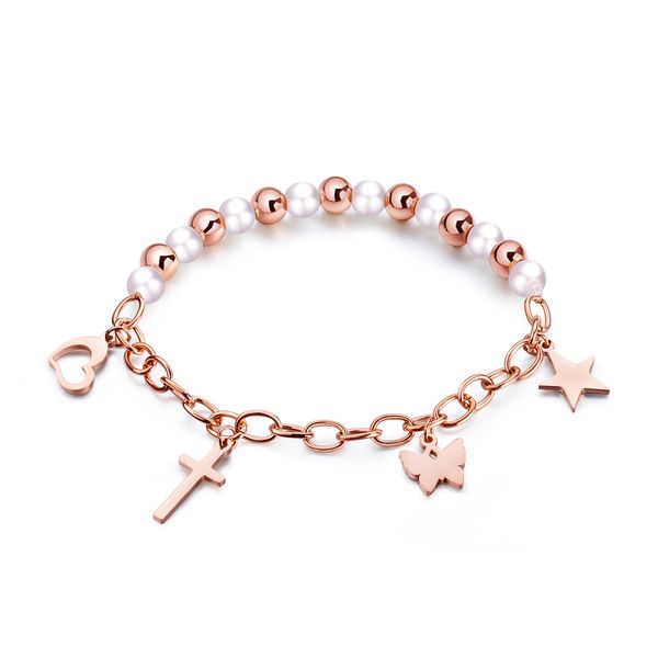charm butterfly star cross heart shape chain bracelets stainless steel titanium steel 14k gold plated women girl's gift jewelry, Black
charm butterfly star cross heart shape chain bracelets stainless steel titanium steel 14k gold plated women girl's gift jewelry, Black