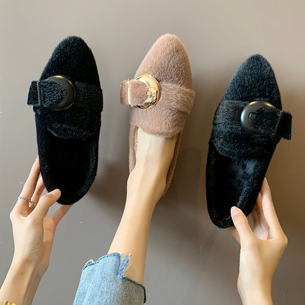 moccasins femme pointed toe belt metal buckle flats casual comfy plush fur solid loafers slip on brief woman shoes winter, Black
moccasins femme pointed toe belt metal buckle flats casual comfy plush fur solid loafers slip on brief woman shoes winter, Black