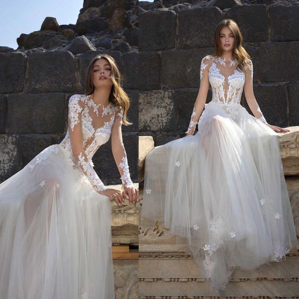 fashion wedding dresses jewel long sleeves lace appliques bridal gowns custom made sweep train a-line wedding dress robe de mariée, White
fashion wedding dresses jewel long sleeves lace appliques bridal gowns custom made sweep train a-line wedding dress robe de mariée, White