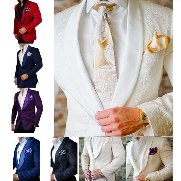 formal groom tuxedos men suits jacquard for wedding blazers shawl lapel two pieces groomsmen suits costume homme(jacket+pant, White;black
formal groom tuxedos men suits jacquard for wedding blazers shawl lapel two pieces groomsmen suits costume homme(jacket+pant, White;black