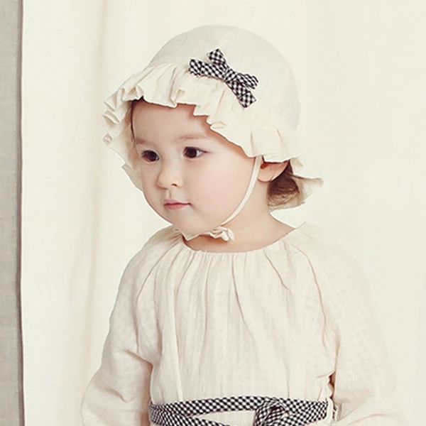 new super cute black and white plaid basin hat pure cotton beige baotou hat with princess all cotton baby's fetal, Yellow
new super cute black and white plaid basin hat pure cotton beige baotou hat with princess all cotton baby's fetal, Yellow