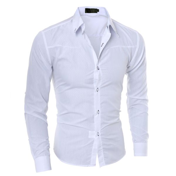 men casual shirts fashion long sleeves shirt business slim mens clothing mug88, White;black
men casual shirts fashion long sleeves shirt business slim mens clothing mug88, White;black