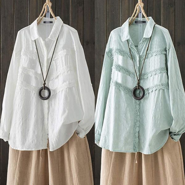 women's blouses & shirts lace patchwork blouse 2021 zanzea stylish solid long sleeve blusas female casual button down tunic plus size 5, White
women's blouses & shirts lace patchwork blouse 2021 zanzea stylish solid long sleeve blusas female casual button down tunic plus size 5, White