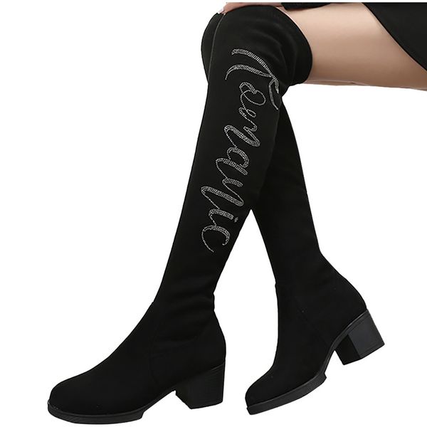 over the knee boots suede 2019 women's fashion leisure solid crystal flock over the knee boots leather thigh-high boot shoes, Black
over the knee boots suede 2019 women's fashion leisure solid crystal flock over the knee boots leather thigh-high boot shoes, Black