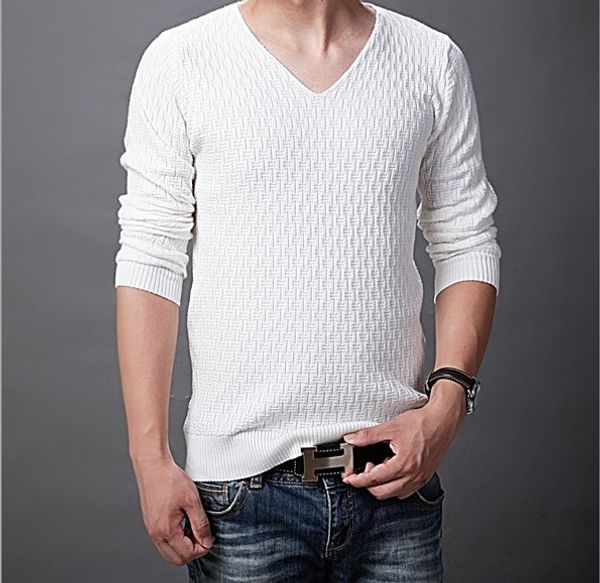 in the autumn of 2019 the new men's sweaters v-neck pure color set of young men sweater thin sweater, White;black
in the autumn of 2019 the new men's sweaters v-neck pure color set of young men sweater thin sweater, White;black