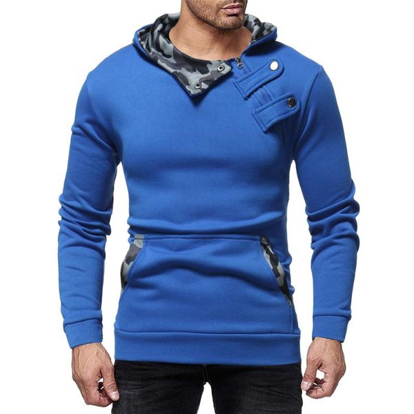 hooded sweatshirt men's fashion camouflage hat button cable-sleeved casual slim hoodie, Black
hooded sweatshirt men's fashion camouflage hat button cable-sleeved casual slim hoodie, Black