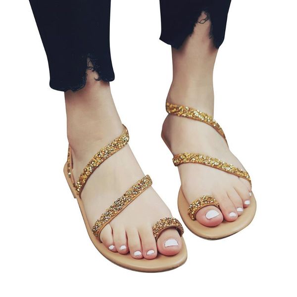 fashion women's summer sandals ladies solid flat crystal rome shoe open toe rhinestone decoration sandals flats slip#g4, Black
fashion women's summer sandals ladies solid flat crystal rome shoe open toe rhinestone decoration sandals flats slip#g4, Black