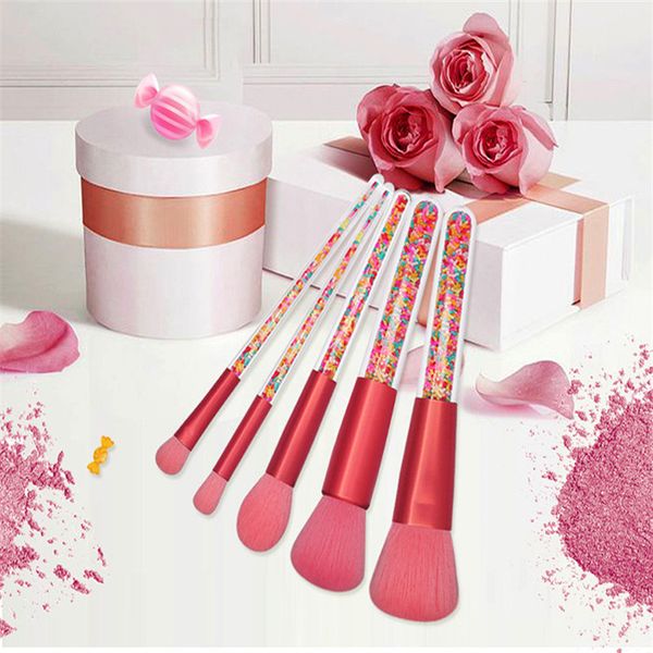 new 5 candy brushes color plastic granule transparent handle makeup brush set beauty tools girl lovely pink makeup brush
new 5 candy brushes color plastic granule transparent handle makeup brush set beauty tools girl lovely pink makeup brush