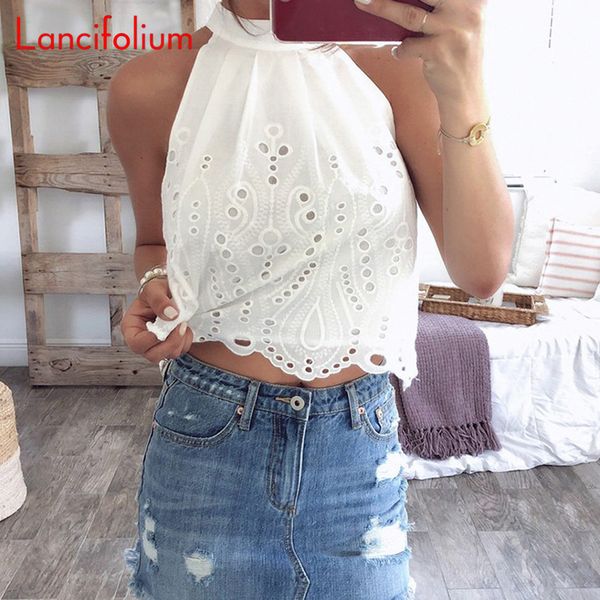 white lace blouse women cold shoulder 2020 summer crop halter neck female shirt ladies sleeveless blusa feminina
white lace blouse women cold shoulder 2020 summer crop halter neck female shirt ladies sleeveless blusa feminina